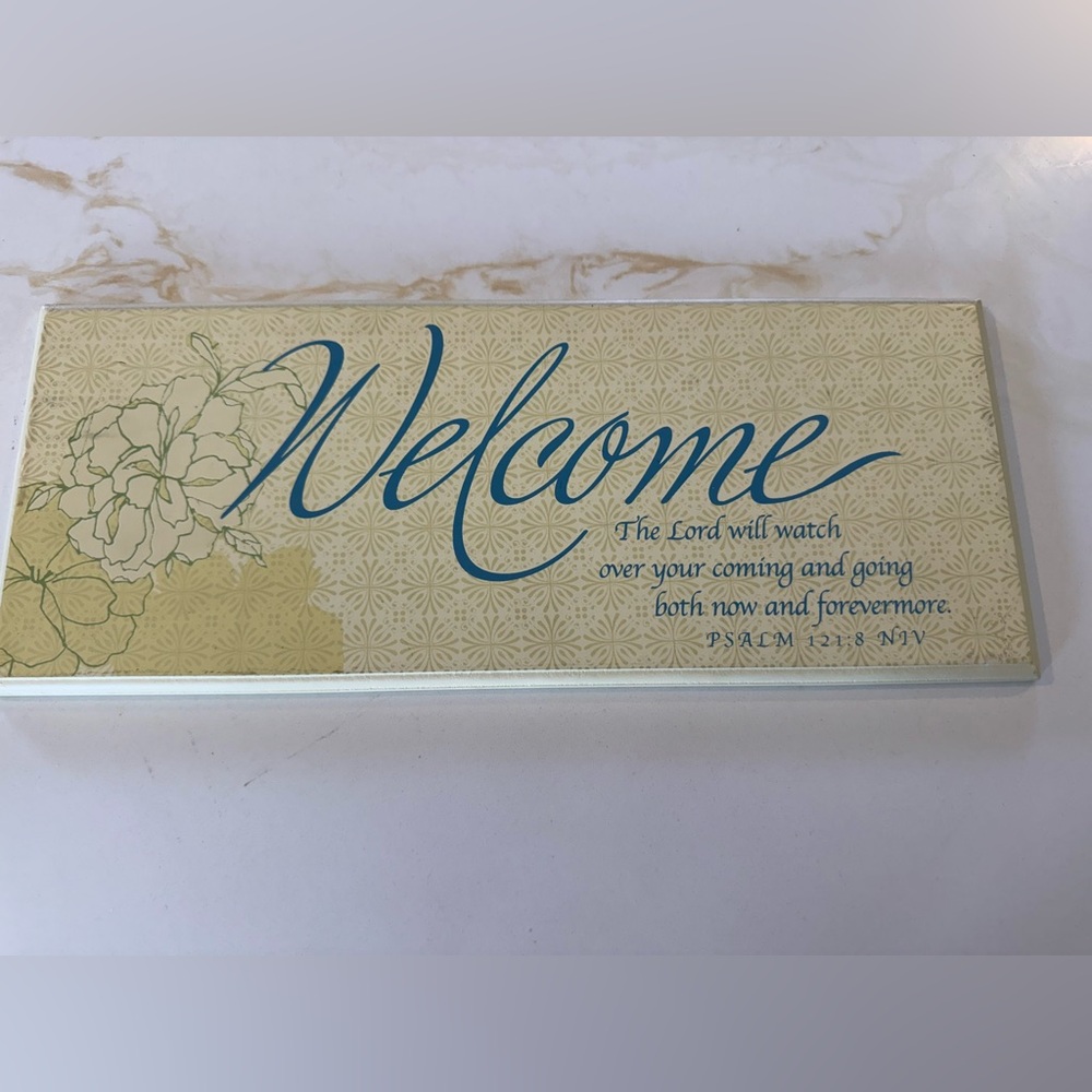 Inspirational Welcome Sign with Floral Design
